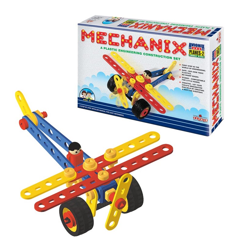 ZEPHYR Plastic Mechanix Planes-2 STEM Toy Building and Construction Set for Boys and Girls Age 5+ Years - Multicolor - Image 1